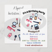Invitation Cosmétique / maquillage illustration (Devant / Derrière)