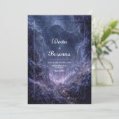 Invitation Cosmic Blue Stardust Celestial Wedding (Debout devant)