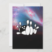 Invitation Cosmic Galaxy Bowling fête d'anniversaire (Dos)