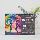 Invitation Cosmic Rainbow Feminine Energy Lesbian Mariage (Debout devant)