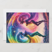 Invitation Cosmic Rainbow Feminine Energy Lesbian Mariage (Dos)