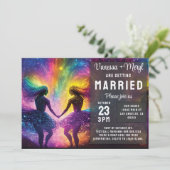 Invitation Cosmic Rainbow Feminine Energy Lesbian Mariage (Debout devant)
