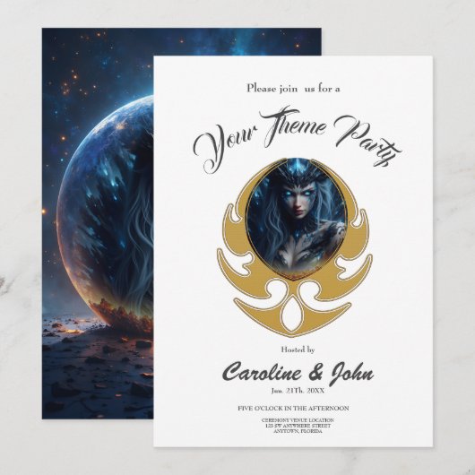 Invitation Cosmic Witch – Born from the Star Sphere. (Devant / Derrière)