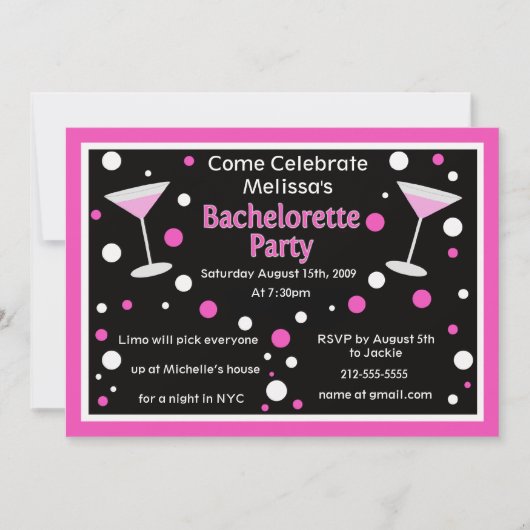 Invitation Cosmo Bachelorette (Devant)