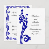 Invitation Cosmopolitan Flourish et Swirls RSVP (Devant / Derrière)