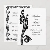 Invitation Cosmopolitan Flourish et Tourbillons RSVP (Devant / Derrière)