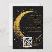 Invitation Cosmos Black Dreamy Mystical Moon Mariage de nuit (Dos)
