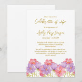 Invitation Cosmos Celebration of Life Funeral (Devant / Derrière)