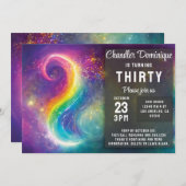 Invitation Cosmos couleur arc-en-ciel tourbillonnant Nebula G (Devant / Derrière)