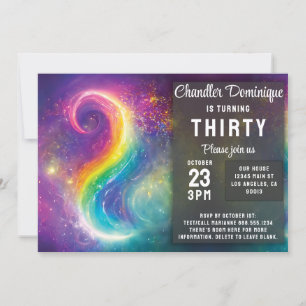 Invitation Cosmos couleur arc-en-ciel tourbillonnant Nebula G