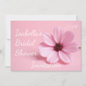 Invitation Cosmos Floral Script Rose Pâle Enterrement de Vie (Devant)
