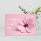 Invitation Cosmos Floral Script Rose Pâle Enterrement de Vie (Debout devant)