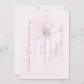Invitation Cosmos Floral Script Rose Pâle Enterrement de Vie (Dos)