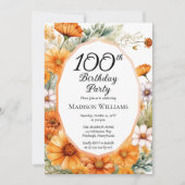 Invitation Cosmos | Marigolds Floral 100th Birthday Party (Devant)