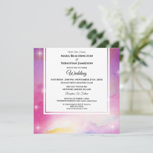 Invitation *~* Cosmos RSVP Site web Nebula Celestin Mariage (Debout devant)