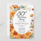 Invitation Cosmos | Souci Fleur d'anniversaire 30 ans (Devant)