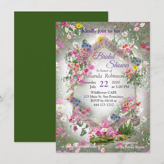 Invitation Cosmos Wilderness Wild Flowers (Devant / Derrière)