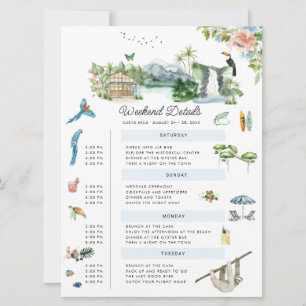 Invitation Costa Rica Fin de semaine Mariage illustrée