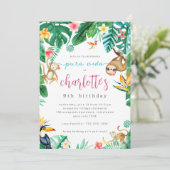 Invitation Costa Rica Tropical Jungle Anniversaire de enfant  (Debout devant)