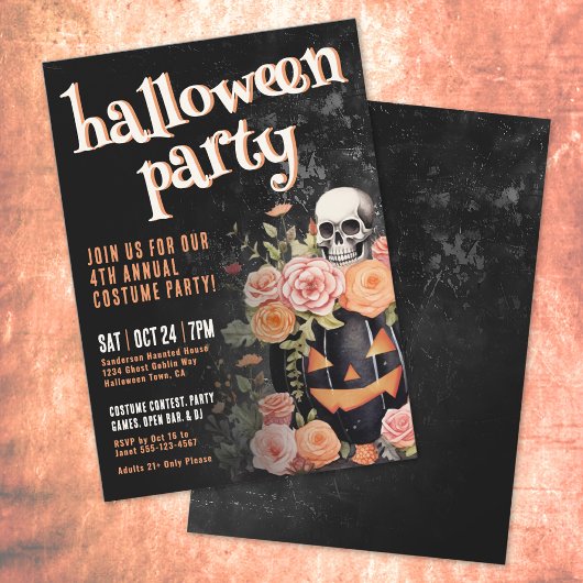 Invitation Costume annuel citrouille Halloween Party