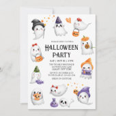 Invitation Costume Cadre Fantôme Cute Halloween Party (Devant)