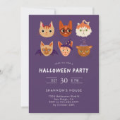 Invitation Costume Chats Fête d'Halloween (Devant)