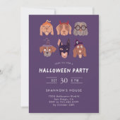Invitation Costume Chiens Fête d'Halloween (Devant)
