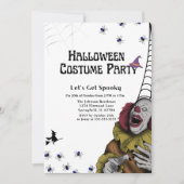 Invitation Costume clown noir et blanc Fête d'Halloween (Devant)