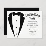 Invitation Costume & Cravate hommes 21e anniversaire de fête<br><div class="desc">Conception avec l'aimable autorisation de https://www.etsy.com/shop/teabreakart</div>