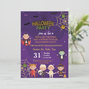 Invitation Costume Cute Halloween Party Pour Enfants