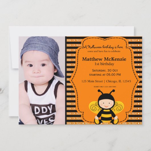 Invitation Costume d'anniversaire d'Halloween (Devant)