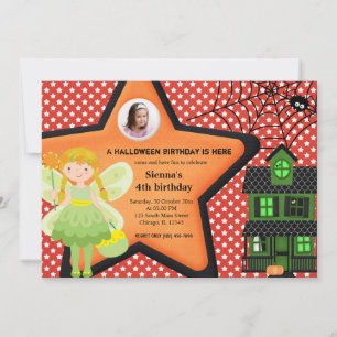 Invitation Costume d'anniversaire d'Halloween (rouge)