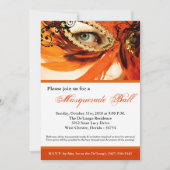 Invitation Costume de bal Mascaré Orange Halloween (Devant)