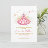 Invitation Costume de Ballet Rose Delicate Baby Girl Douche (Debout devant)