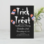 Invitation Costume de bonbons Trick or Treat Doodle Design No (Debout devant)