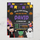Invitation Costume de fête d'anniversaire d'Halloween Éffraya (Devant / Derrière)