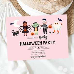 Invitation Costume de fête d'Halloween Anniversaire de enfant