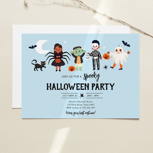 Invitation Costume de fête d'Halloween Anniversaire de enfant