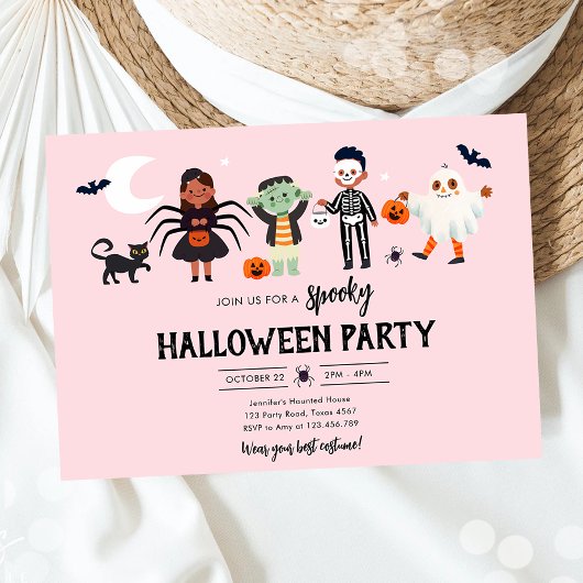 Invitation Costume de fête d'Halloween Anniversaire de enfant
