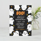 Invitation Costume de fête d'Halloween de fantômes mignons (Debout devant)