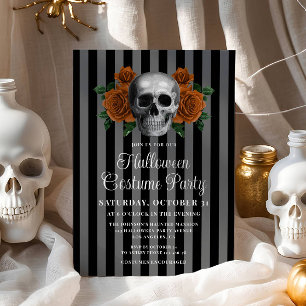 Invitation Costume de fête d'Halloween pour adulte à crâne fl