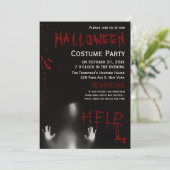 Invitation Costume de fête d'Halloween sanglant moderne effra (Debout devant)