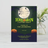 Invitation Costume de fête d'Halloween vert émeraude (Debout devant)