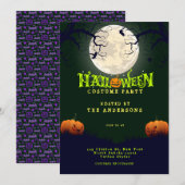 Invitation Costume de fête d'Halloween vert émeraude (Devant / Derrière)