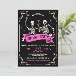 Invitation Costume de fête squelettique épouvantable pour coc
