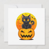 Invitation Costume de Halloween Citrouille Chat Noir (Dos)