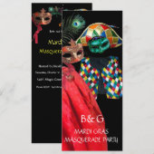 INVITATION COSTUME DE HARLEQUIN MARDI GRAS FÊTE EN MASQUE (Devant / Derrière)