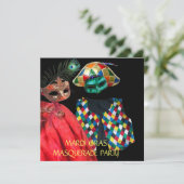 INVITATION COSTUME DE HARLEQUIN MARDI GRAS FÊTE EN MASQUE (Debout devant)