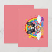 Invitation Costume de licorne de fille bouledogue français es (Devant / Derrière)