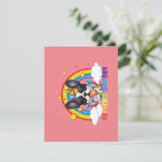 Invitation Costume de licorne fille bouledogue français galax (Debout devant)